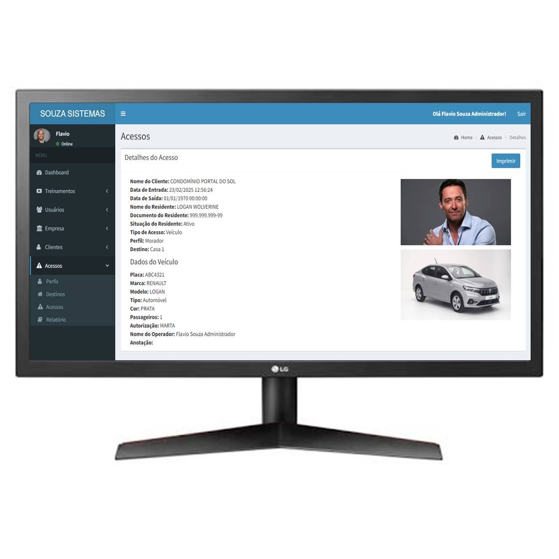 Controle de Acesso de Portaria com gestão web para pessoas e veículos